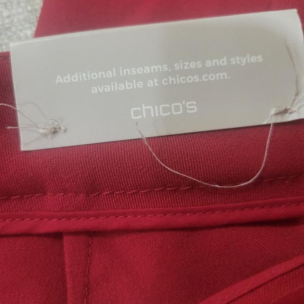 NWT Women's Chico's So Slimming Trouser in Red Sz 10P MSRP $110 - Picture 4 of 10